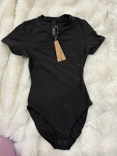 Body donna skims nero manica - body,