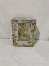 Scatola latta Battistero Colomba vintage fata e fiori 32x25x15 cm