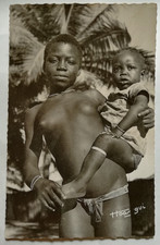 AFRICA OCCIDENTALE FRANCESE  NUDE GIRL  CARTOLINA D'EPOCA  ETHNIC AFRICAN