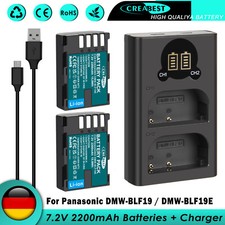 2x DMW-BLF19 BLF19E batteria + caricabatterie per Panasonic Lumix DMC-GH5 GH4 GH3 DC-G9