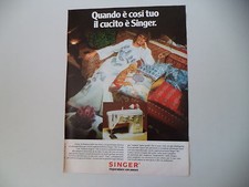 advertising Pubblicità 1974 MACCHINA PER CUCIRE SINGER 740