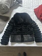 Cappotto corto nero pelliccia