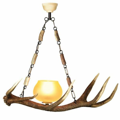 Lampadario con vere - , corna