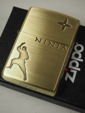Zippo Ninja Shuriken incisione scultura ottone accendino custodia regolare Giappone