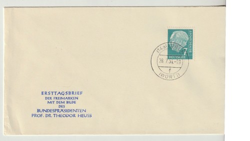 Bund 1954 michel - michel, heuss