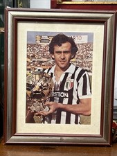 Autografo Micheal Platini Juventus Dedica Quadretto 29x36 Cm