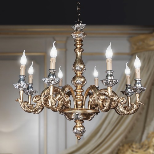 Lampadario legno artistico
