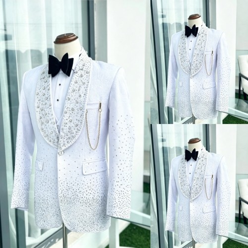 Tuta uomo jacquard bianca