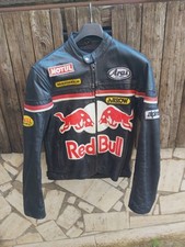 Giacchetto Pelle Moto Red Bull x Moto Sport Vintage D'epoca