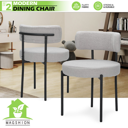 Sedia pranzo grigio boucle - sedia, da
