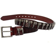 Cintura in vera pelle metallo