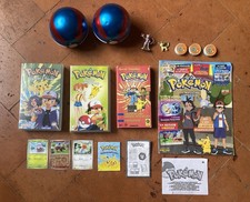 3 Videocassette Pokemon VHS + 3 Cards + Poke Ball Sfere Alluminio