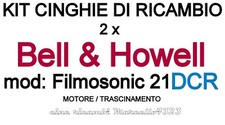 ★KIT CINGHIE DI RICAMBIO 2 x PROIETTORE BELL & HOWELL FILMOSONIC mod: 21 DCR★