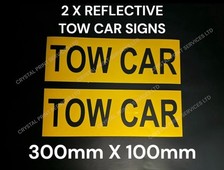 Insegna Magnetica Traino Auto 2X RIFLETTENTE Traino Un Telaio dietro Camper Rimovibile