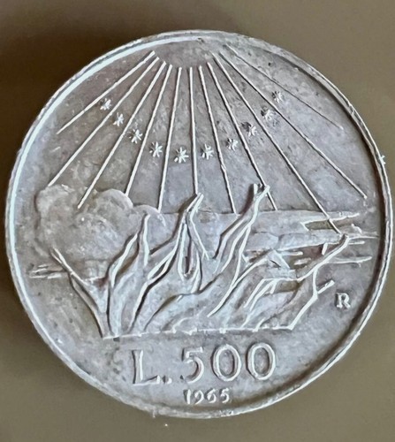 Moneta 500 lire dante 1965 - moneta,