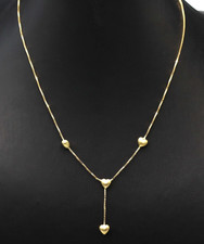 Collier vintage anni '80 collanina con piccoli cuori in oro massiccio 18K