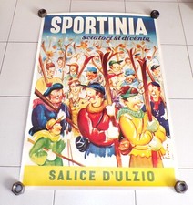Manifesto FELICE VELLAN SPORTINIA SALICE D'ULZIO Sciatori si diventa POSTER 98cm