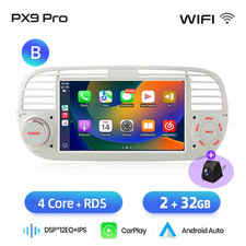 Autoradio carplay android auto WIRELESS con camera FIAT 500 2007-2015 ITALIA