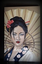 Geisha quadro dipinto a mano