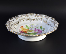 Ciotola porcellana SPM Biedermeier Schumann Berlino Moabit decorazione floreale dipinta a mano