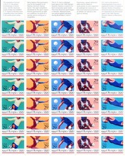 USA. Sport. Olimpiadi di Barcellona 1992. Mini lenzuolo.