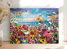 ORIGINALE, DIPINTO OLIO SU TELA 30x40 cm ANNA KALUZNA, costa magenta