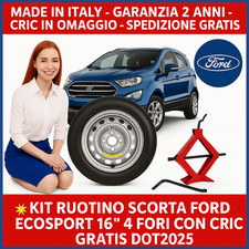 ?Kit Ruotino di Scorta Ford EcoSport 16” 4 Fori Con Cric Gratis DOT2025 ?