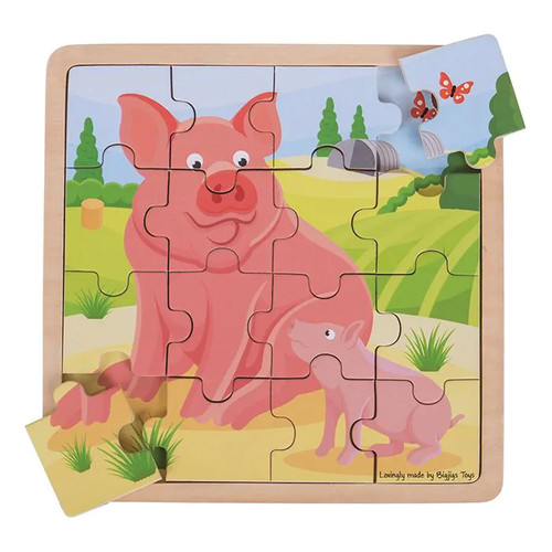 Puzzle bigjigs con - bigjigs, maiale