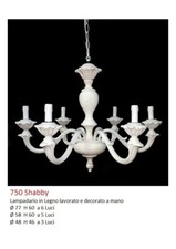 LAMPADARIO IN LEGNO 6 LUCI