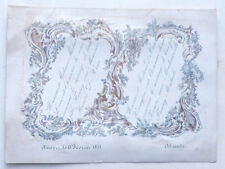 Antico  biglietto invito nozze 1851 - Anvers Antwerpen - invitation mariage