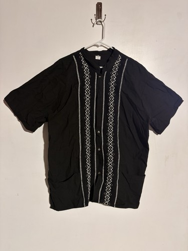 Camicia nera lino guayabera - camicia,