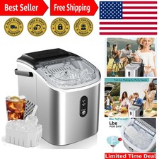 Macchina per il ghiaccio da banco, macchina per il ghiaccio portatile con maniglia per il trasporto, 26,5 libbre al giorno...