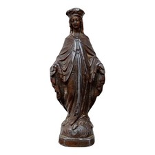 *HH* Antica Statua Religiosa Votiva Devozionale Scultura Madonna Maria Miniatura