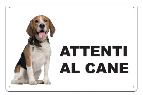 Cartello attenti cane in - cartello, al