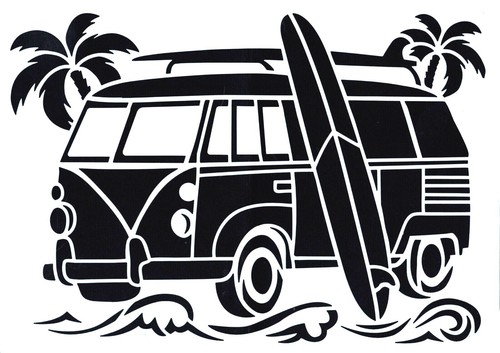 Pochoir surf combi van - pochoir,