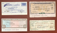4 Mini Assegni da 100 Lire del