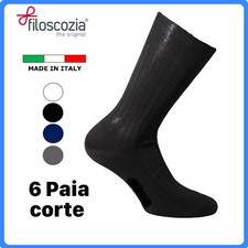 Set 6 Calzini da Uomo in Cotone Corti FILO di SCOZIA Calze corte coste calzetti