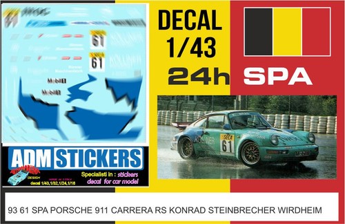 Decal 24h spa 1993 - 93, 1/43