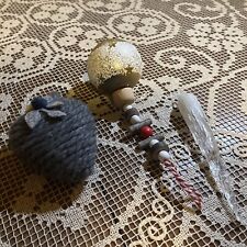 Decorazioni Albero Natale - Pallina - Cuore Di Stoffa - Ghiacciolo - 3 Pezzi