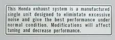 HONDA CB400 FOUR CB500 FOUR CB550 FOUR IMPIANTO DI SCARICO DECALCOMANIA ATTENZIONE