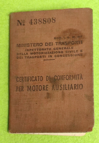 Libretto originale certificato - libretto,