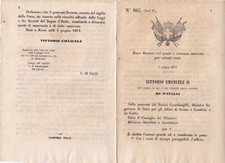 16879-VITTORIO EMANUELE II, DECRETO 865: CONCESSA AMNISTIA X ALCUNI REATI, 1872