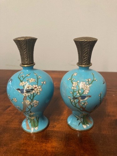 Coppia vasi cloisonne porta - cloisonne,