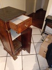 comodino del 1900 stile impero in noce con piano in marmo
