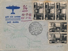 Eritrea 1936 Busta con testo