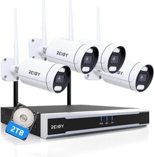 REIGY 8MP Kit Videosorveglianza Wifi,16CH NVR+4 telec visione notturna a colori