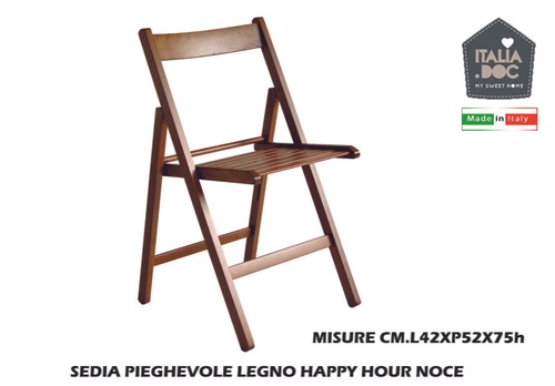 Sedia pieghevole legno happy - sedia,