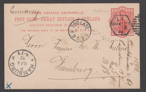 1892 cancelleria postale - qv,