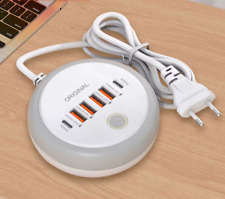 Ciabatta da 50W con Ricarica Rapida USB e Tipo-C Multiporta con Luce Notturna