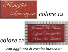 Targa nome incisa su